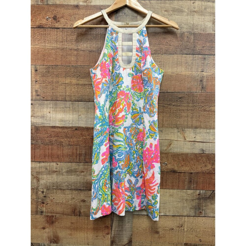 Lilly Pulitzer Dress 4 Shift Kennedy Casa Marina Halter Sleeveless